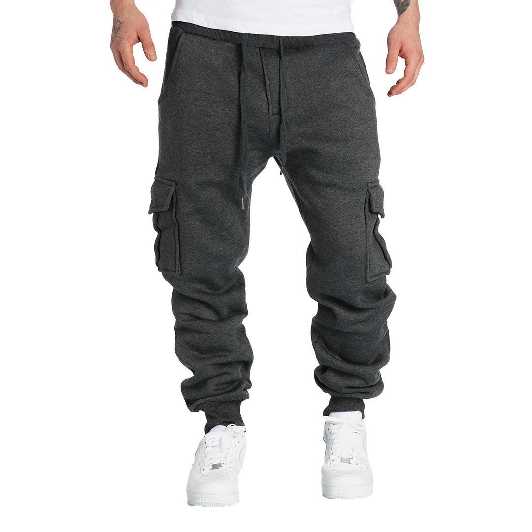 Men's cargo jogger pants with elastic waist and practical side pockets Lune London