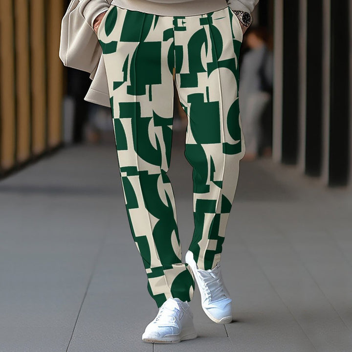 Casual chino pants for women with modern geometric patterns Lune London