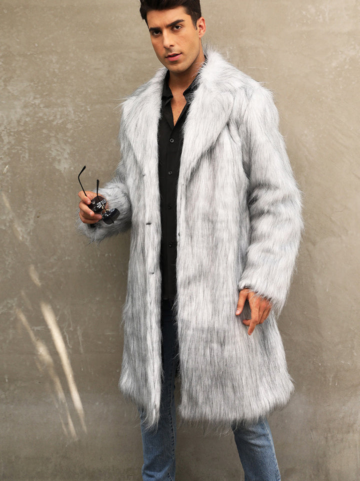 Luxury faux fur coat for men Lune London
