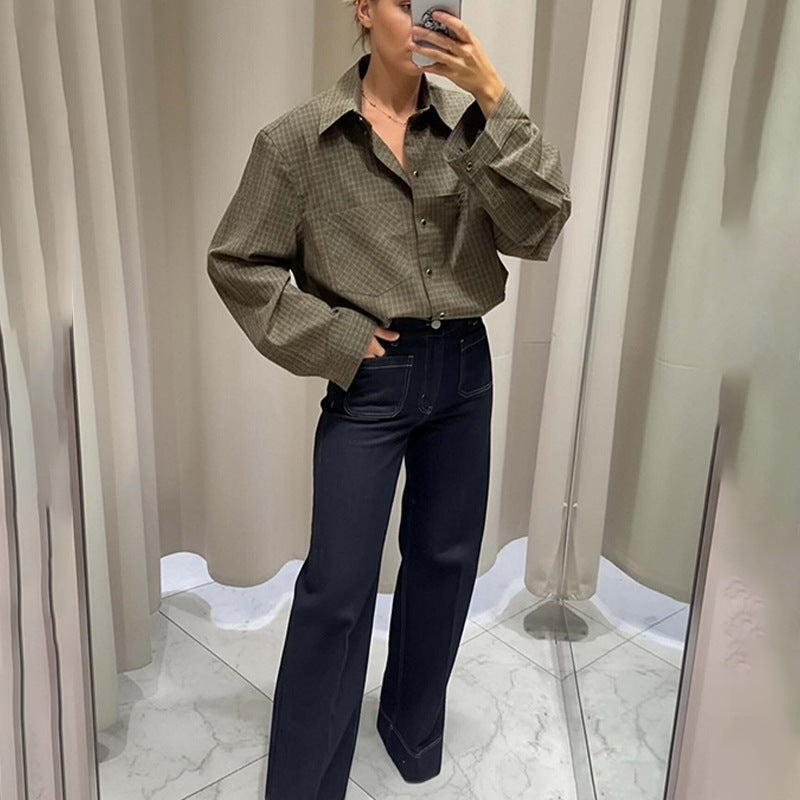 Blouse à carreaux élégante pour femmes avec coupe décontractée Chic & Stil