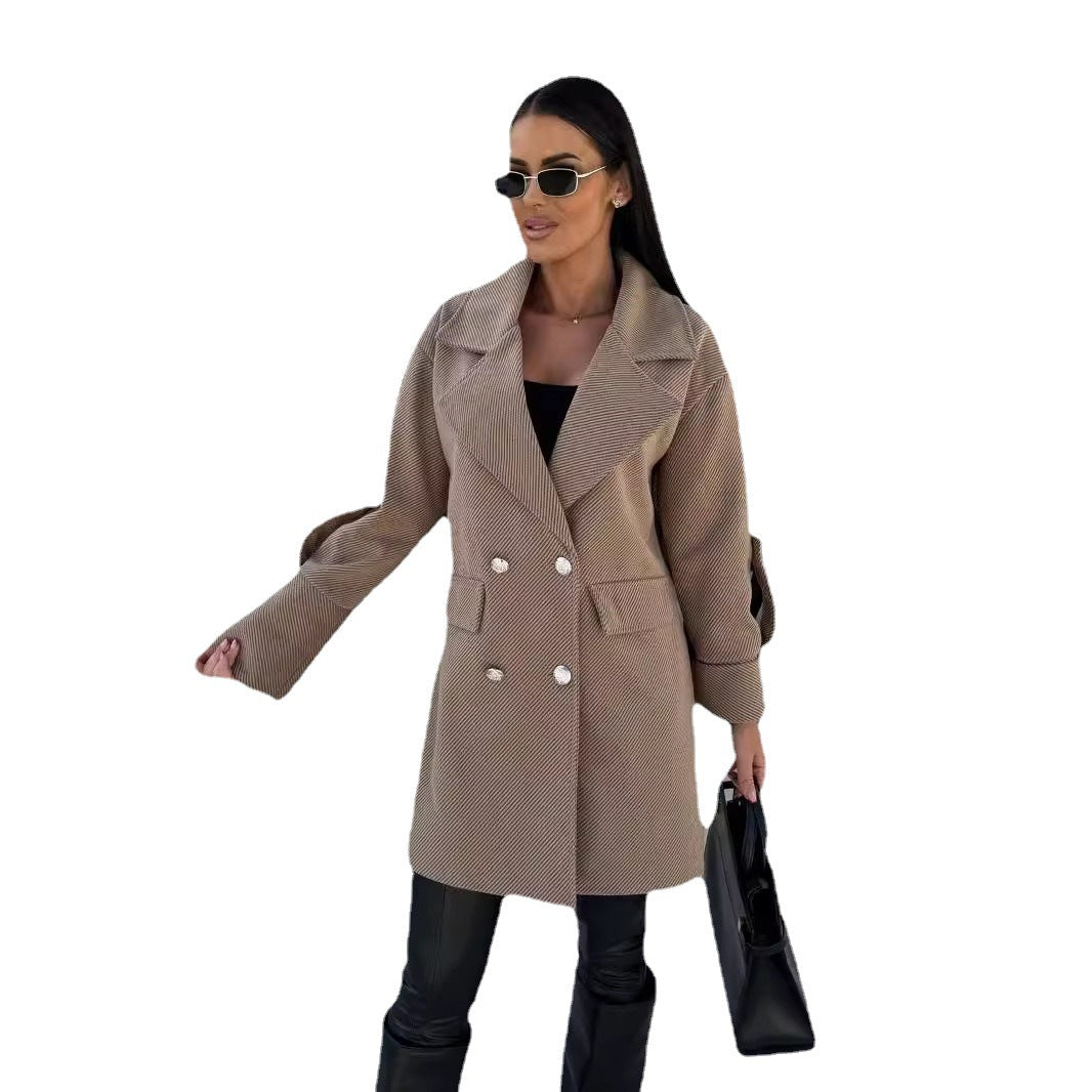 Women Double-Breasted Wool Blazer Lune London
