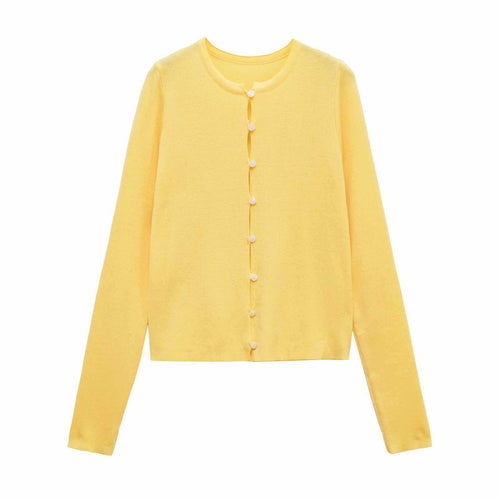 Ladies elegant knitted cardigan with delicate button details Lune London
