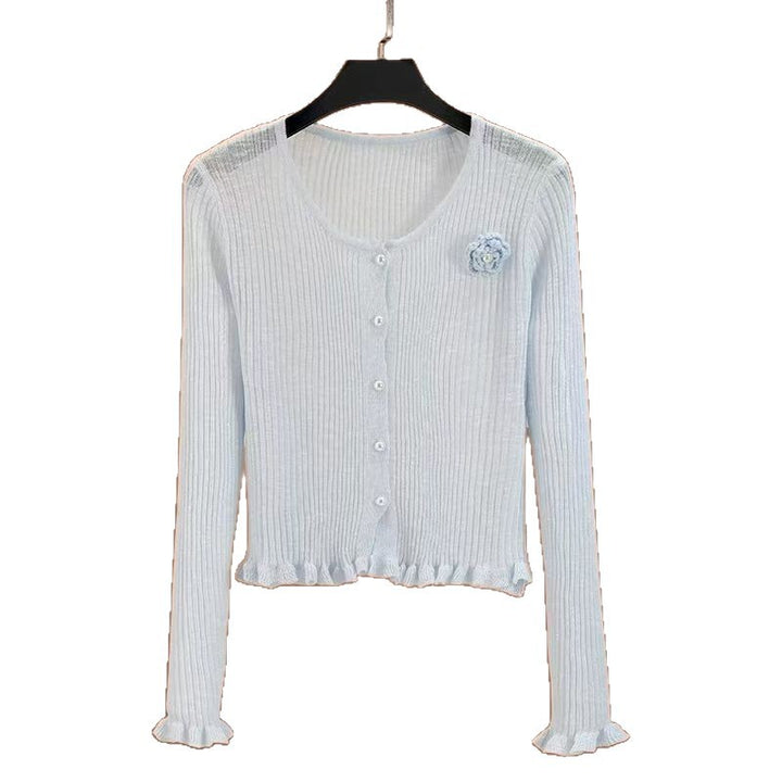 Knitted jacket for women with a delicate floral pattern Lune London