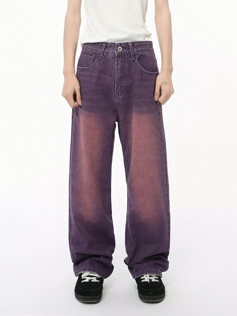 High-waisted wide-leg women's jeans with modern color gradient Lune London