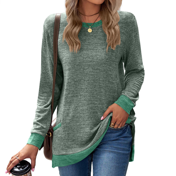 Long sleeve t-shirt for women with contrasting details and side pockets Lune London