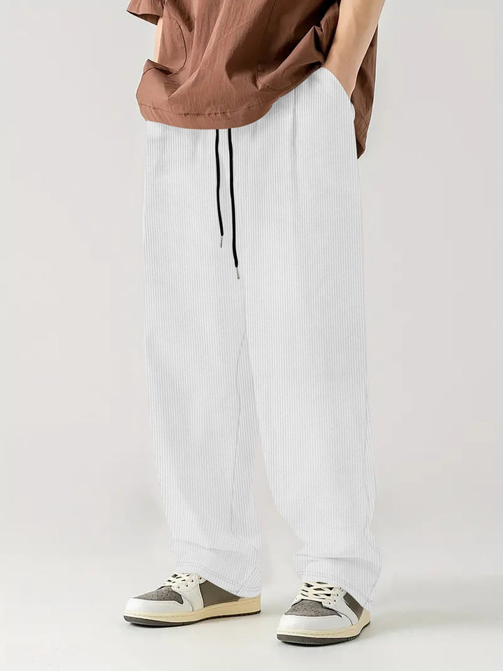 Comfortable ribbed pants for men with elastic waistband Lune London