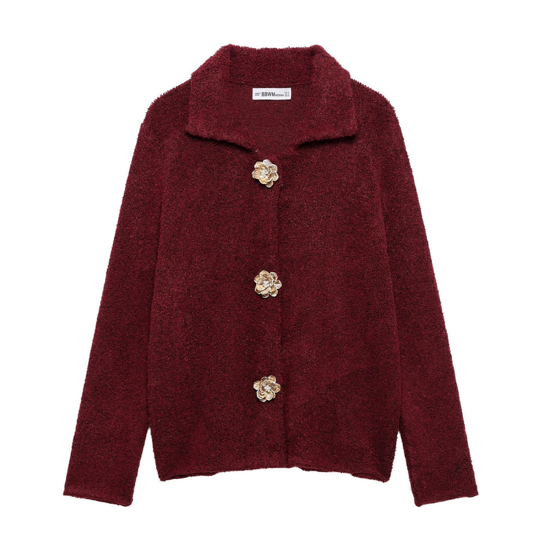 Elegant ladies cardigan with decorative button details Lune London