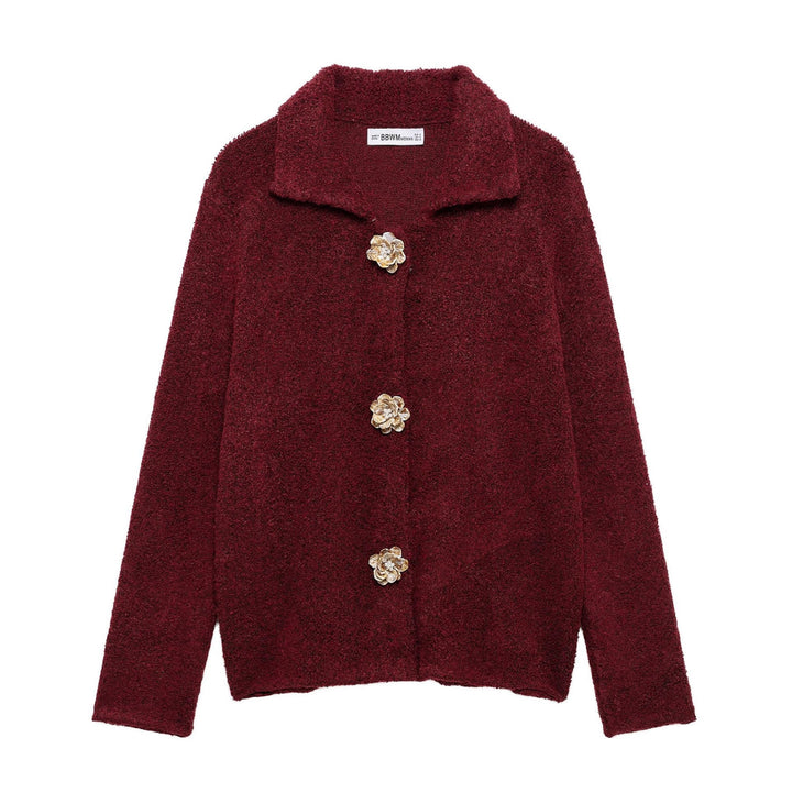 Elegant ladies cardigan with decorative button details Lune London