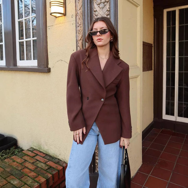 Elegant blazer jacket for women with double button details Lune London