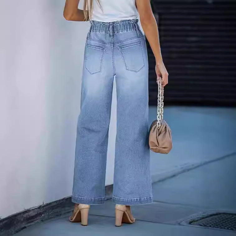 Women's High-Waisted Jeans with Wide Leg Lune London