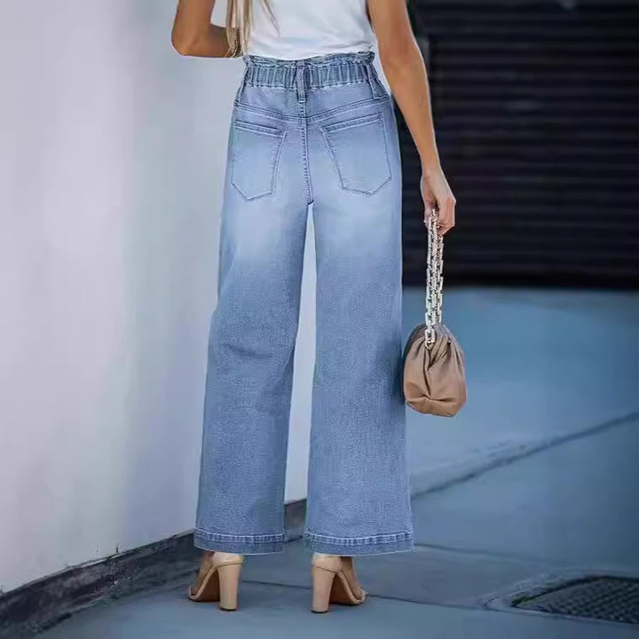 Women's High-Waisted Jeans with Wide Leg Lune London