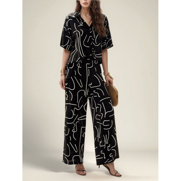 Lune London abstract pattern loungewear set for women