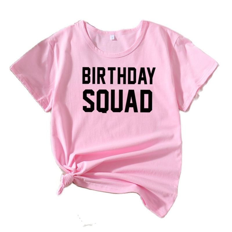 Ladies Graphic Birthday Squad T-Shirt Lune London