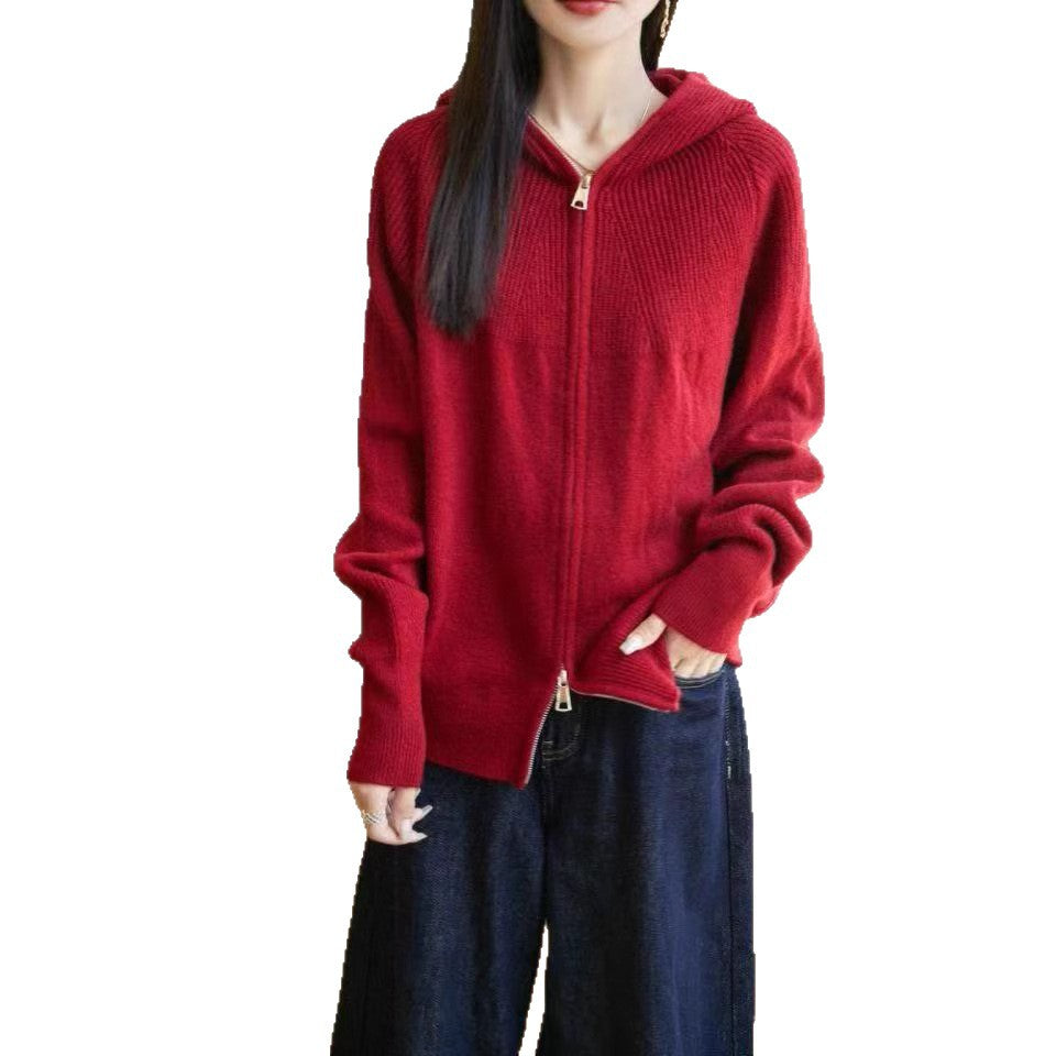 Cardigan à capuche pour femmes avec fermeture éclair Chic & Stil