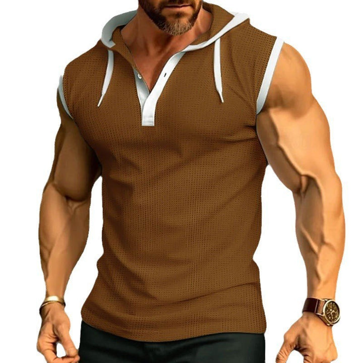 Sleeveless polo for men with modern cut and practical hood Lune London