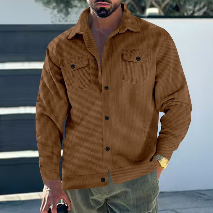 Modern fit corduroy jacket for men with chest pockets Lune London