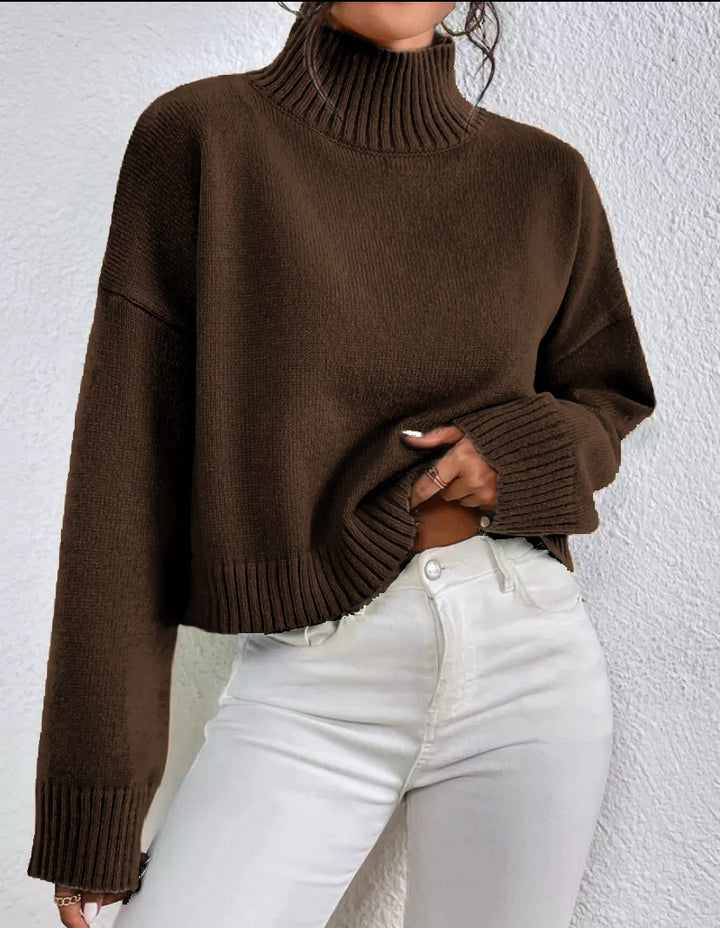 Ladies trendy collar sweater in soft wool Lune London