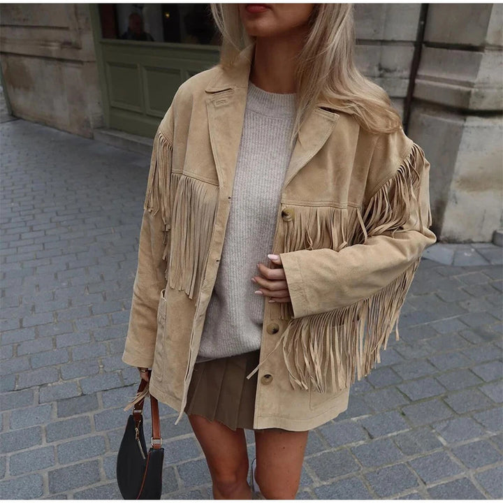 Fringed suede jacket for women Lune London