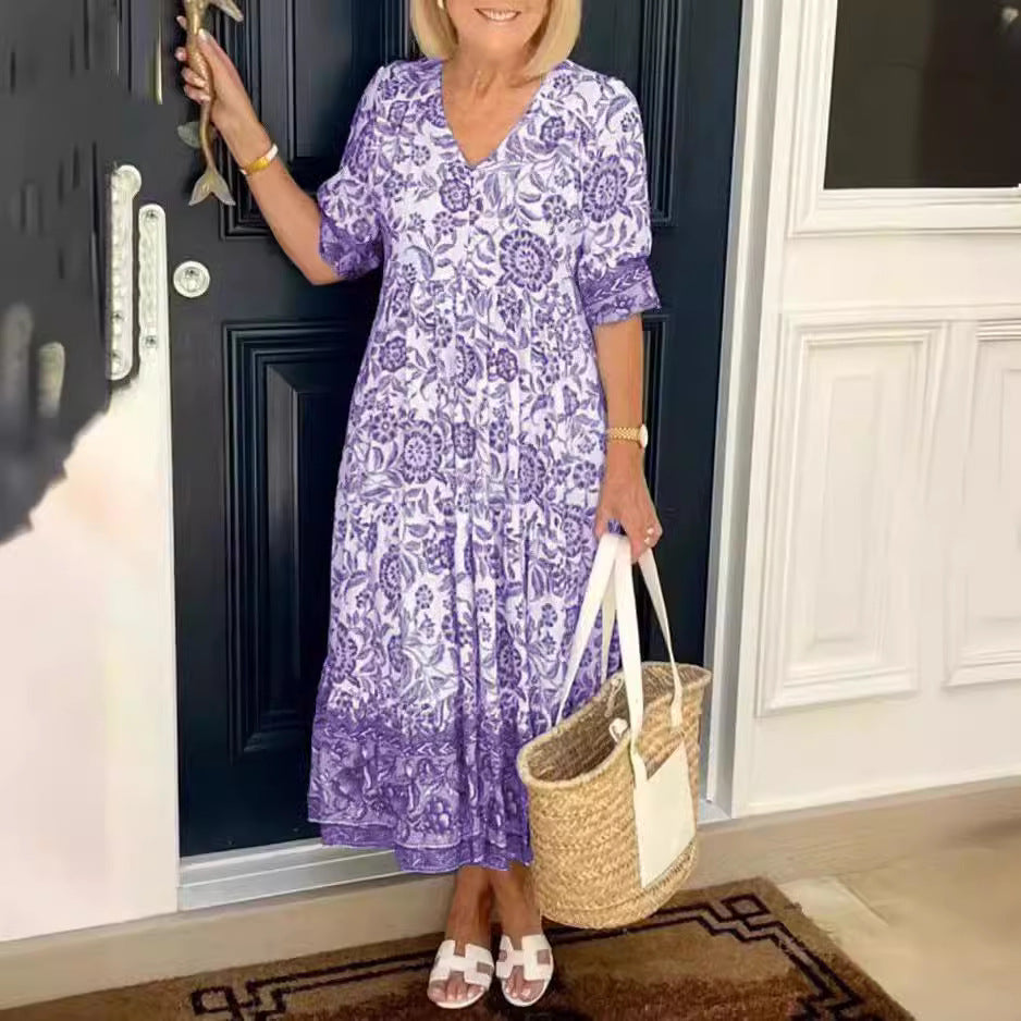 Chic and stylish floral patterned midi dress for women