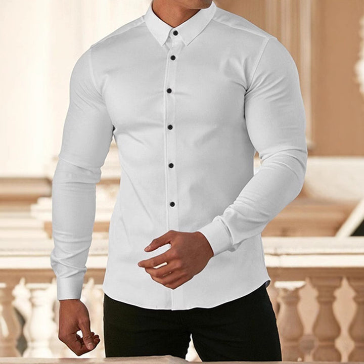 Elegant long sleeve shirt for men with a fitted cut and stylish button details Lune London