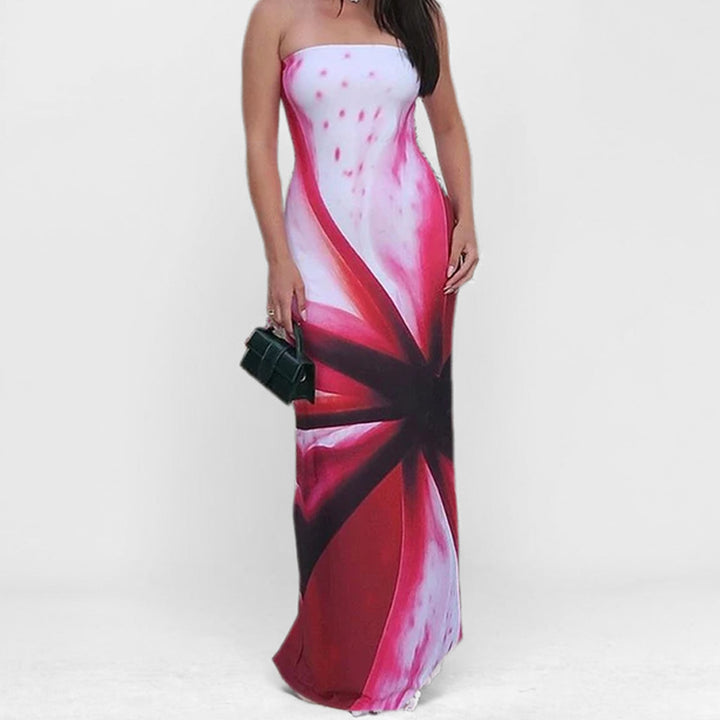 Robe à manches longues pour femmes avec un design floral raffiné Chic & Stil