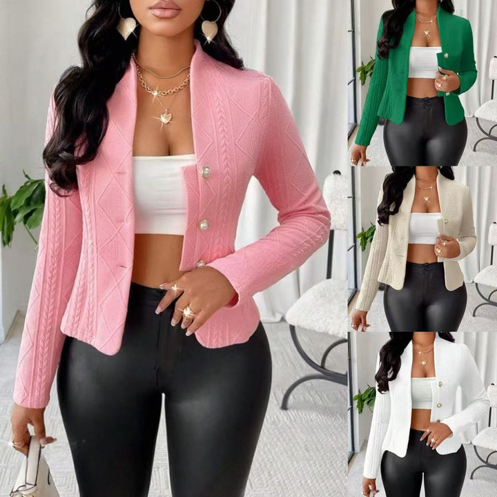 Fashion jacket for women with textured design and shiny buttons Lune London