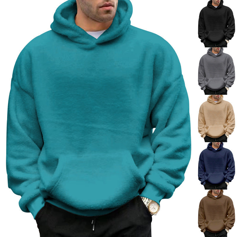 Ladies cozy fleece hoodie with high collar and kangaroo pocket Lune London