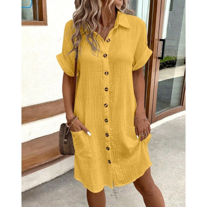 Shirt dress for women with practical pockets and elegant button design Lune London