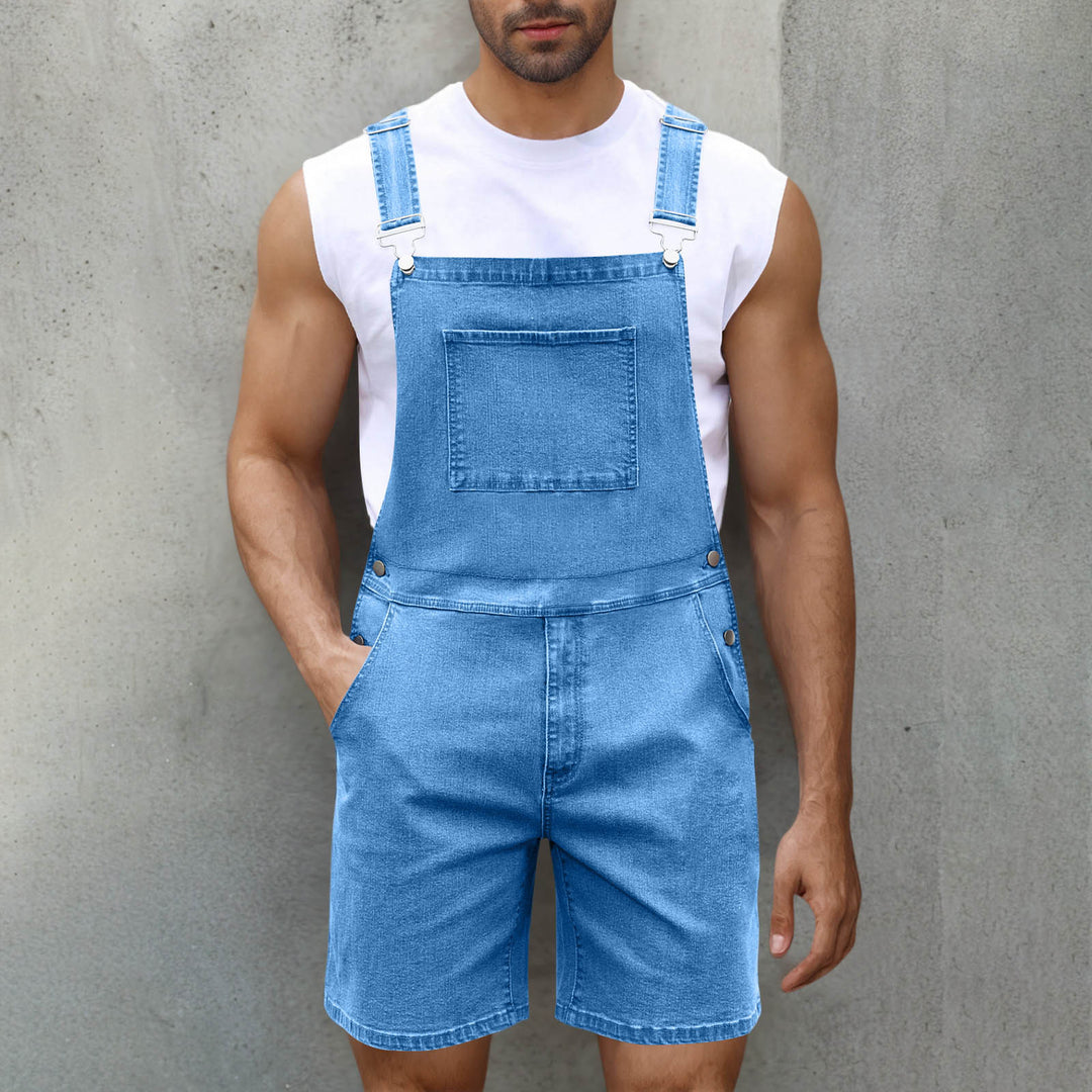 Men's denim overalls with modern pockets and adjustable straps Lune London