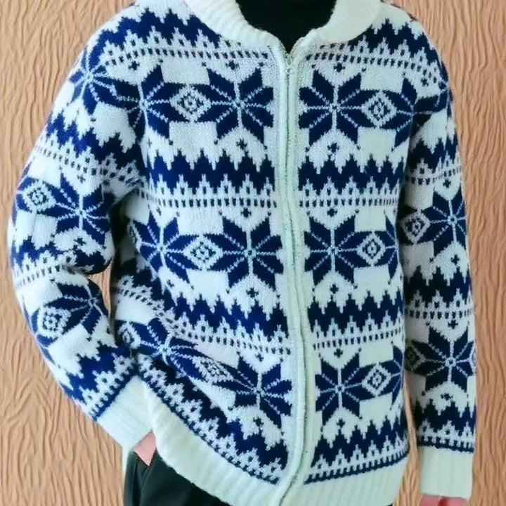 Women's knit jacket with traditional pattern Lune London