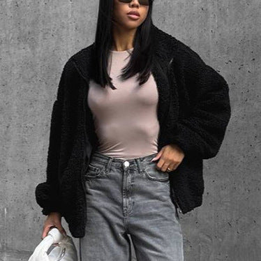 Oversized teddy soft jacket for women Lune London