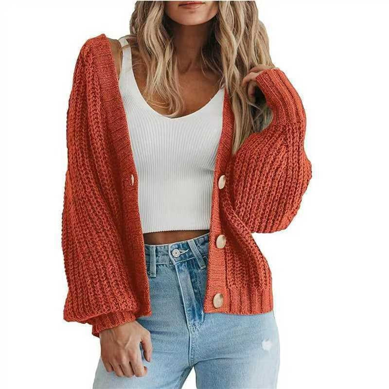 Thick knit cardigan for women with button details and loose fit Lune London
