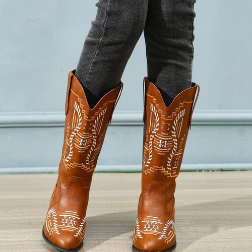 Women’s cowboy boots with artistic embroidery Lune London