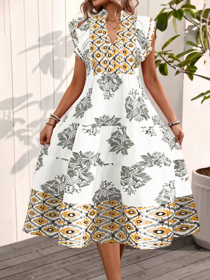 Maxi flower dress for women with short sleeves Lune London