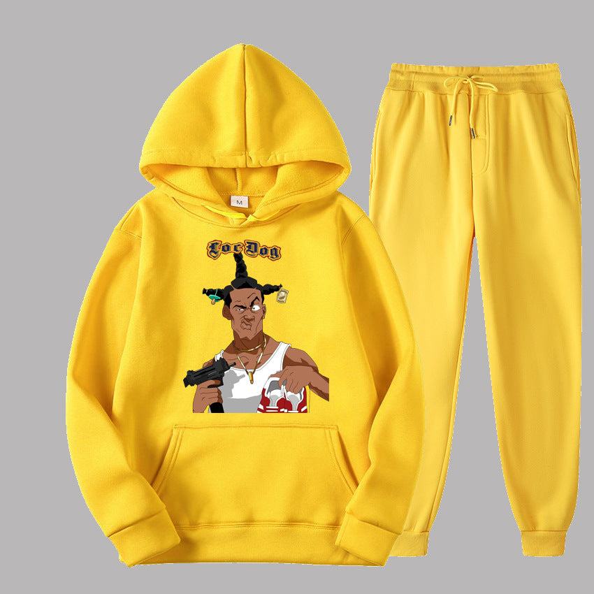 Casual hoodie and jogger set for women with artistic graphic print Lune London