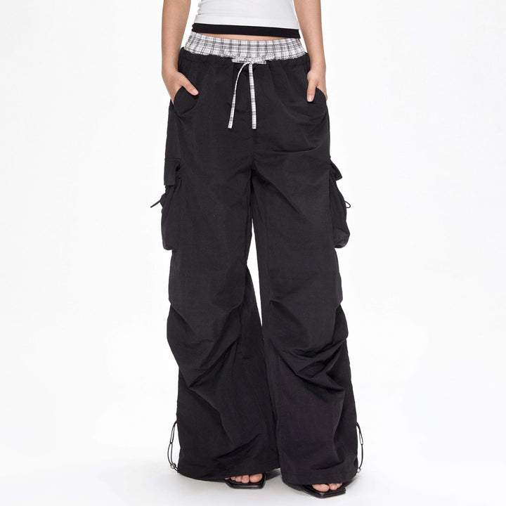 Wide-leg cargo pants for women with adjustable waistband Lune London