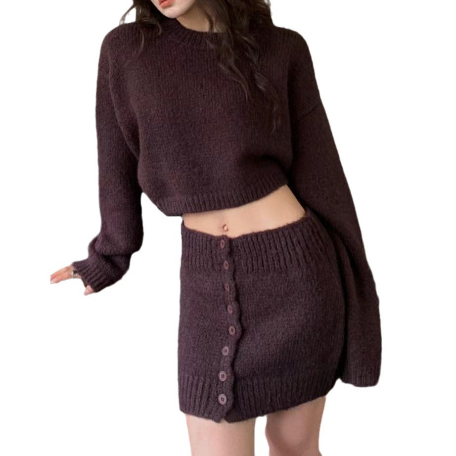 Ensemble haut en tricot pour femmes avec mini jupe en laine de haute qualité Chic & Stil