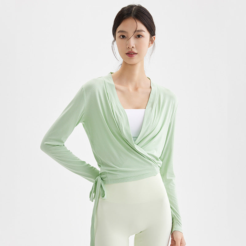Lune London fitted long-sleeve wrap top for women