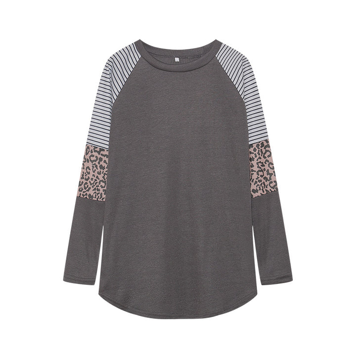 Chemisier long à manches longues pour femmes avec imprimé animal et design à rayures modernes Chic & Stil