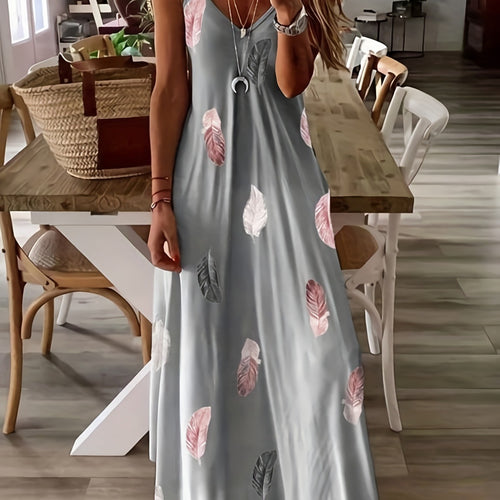 Lune London Leaf Print Maxi Dress
