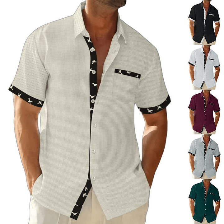Short sleeve shirt for men with trendy collar and chest pocket Lune London