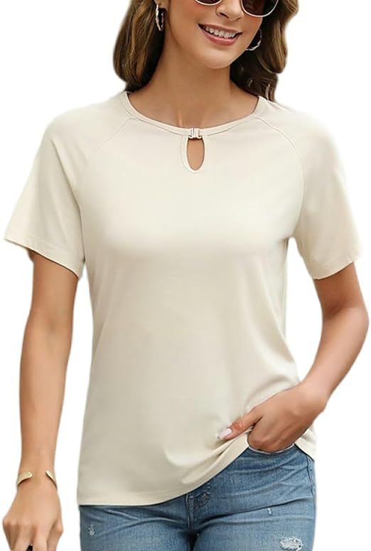 Fashionable women's T-shirt with decorative slit Lune London