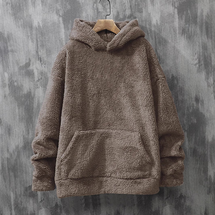 Ladies Cozy Fleece Pullover with Hood and Practical Pockets Lune London