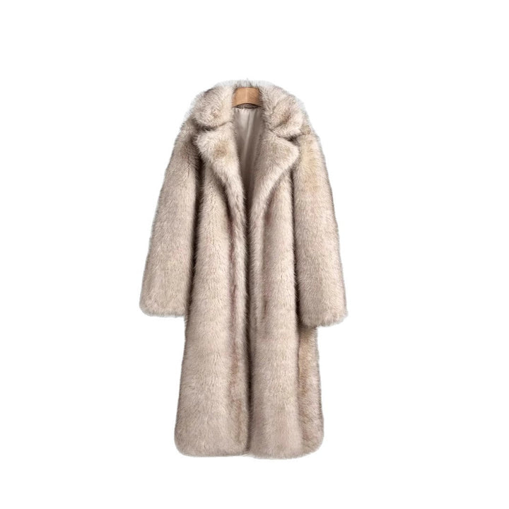 Ladies Elegant Fur Coat with Large Pockets Chic Und Stil