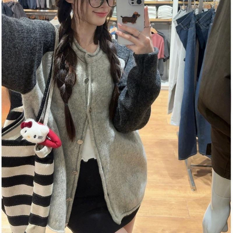 Veste oversized en laine pour femmes avec fermeture à bouton et coupe décontractée Chic & Stil