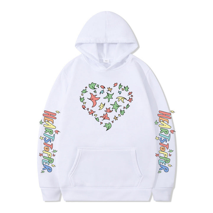 Women's hoodie with creative heart and leaf design Lune London