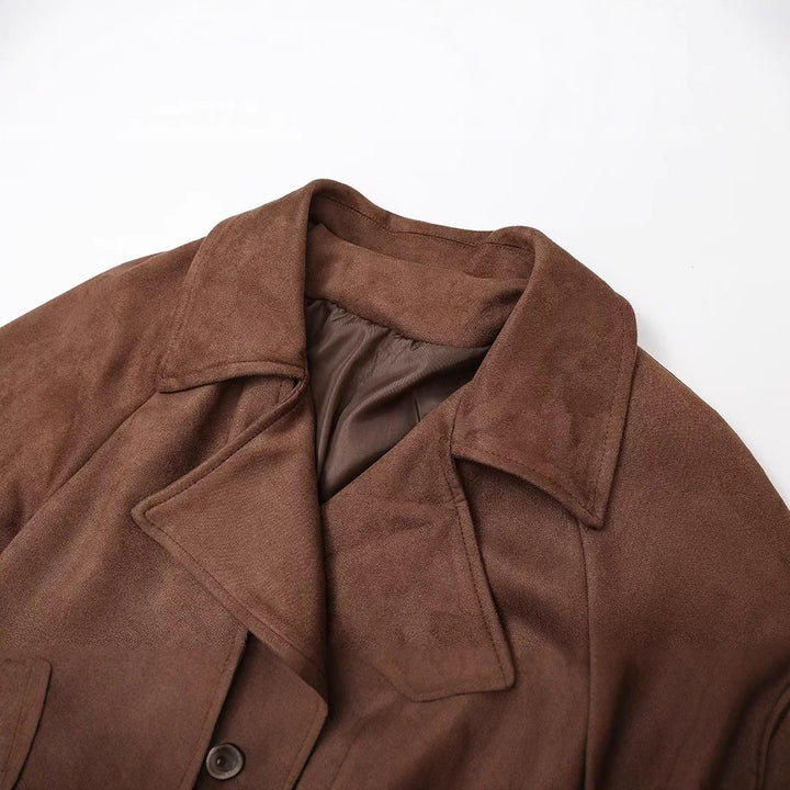 Ladies elegant high-quality suede trench coat Lune London