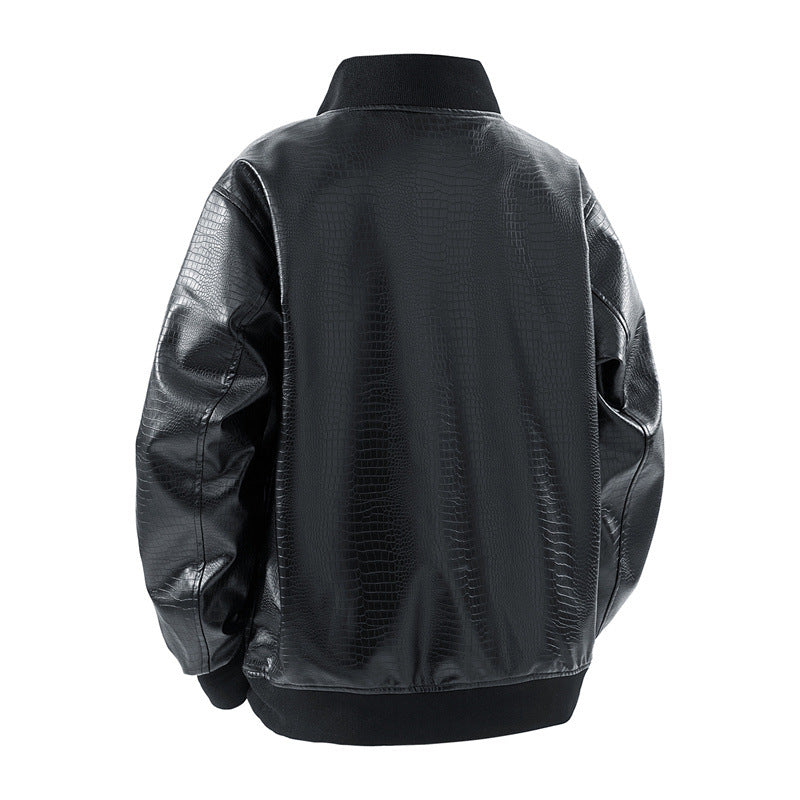 Casual pilot jacket for men in shiny faux leather Lune London