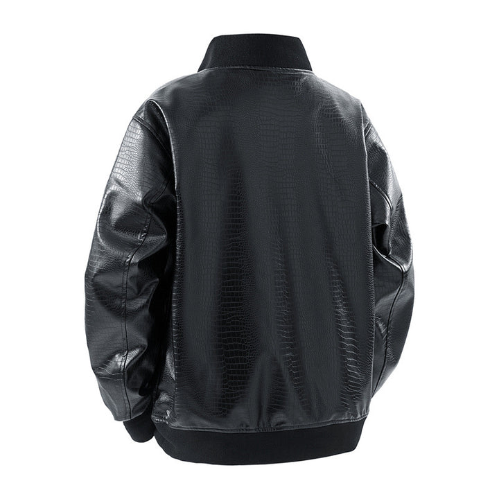 Casual pilot jacket for men in shiny faux leather Lune London
