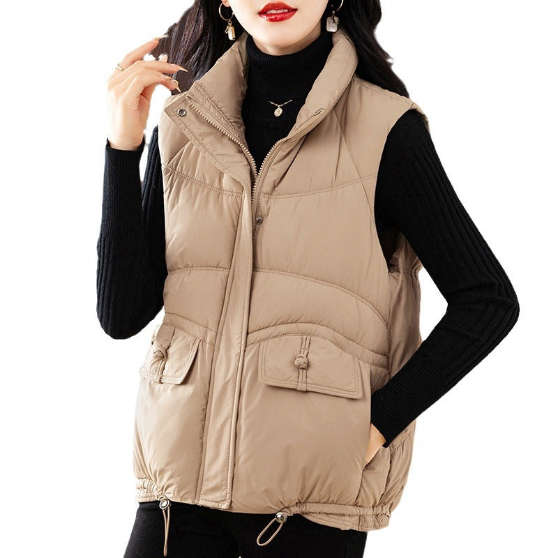 Lady sleeveless down jacket with high collar Lune London
